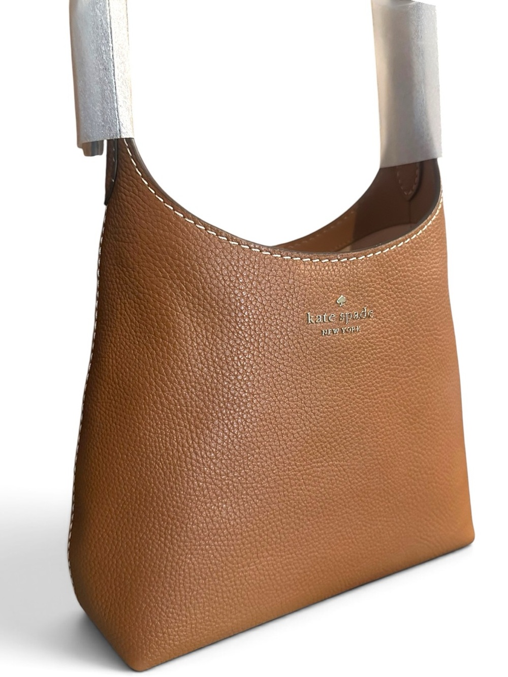 NWT Kate Spade Pick Stitch Warm Ginger Pebbled Leather Shoulder Bag KM482 - Picture 3 of 11